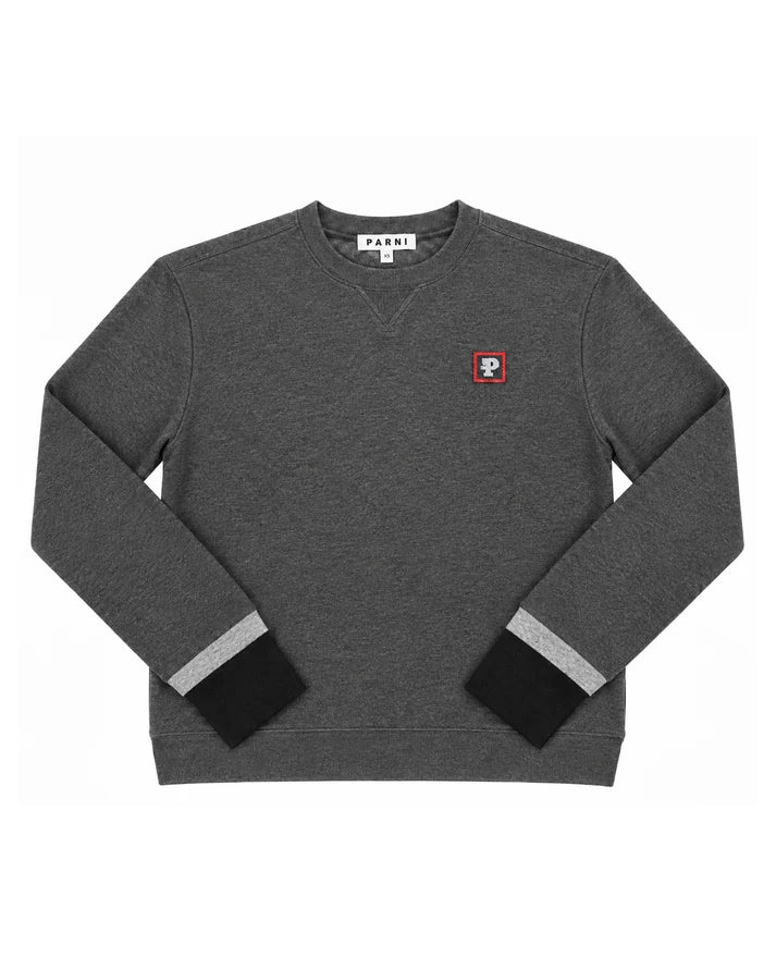 PAR-T570 GREY BASIC PATCH SWEATSHIRT
