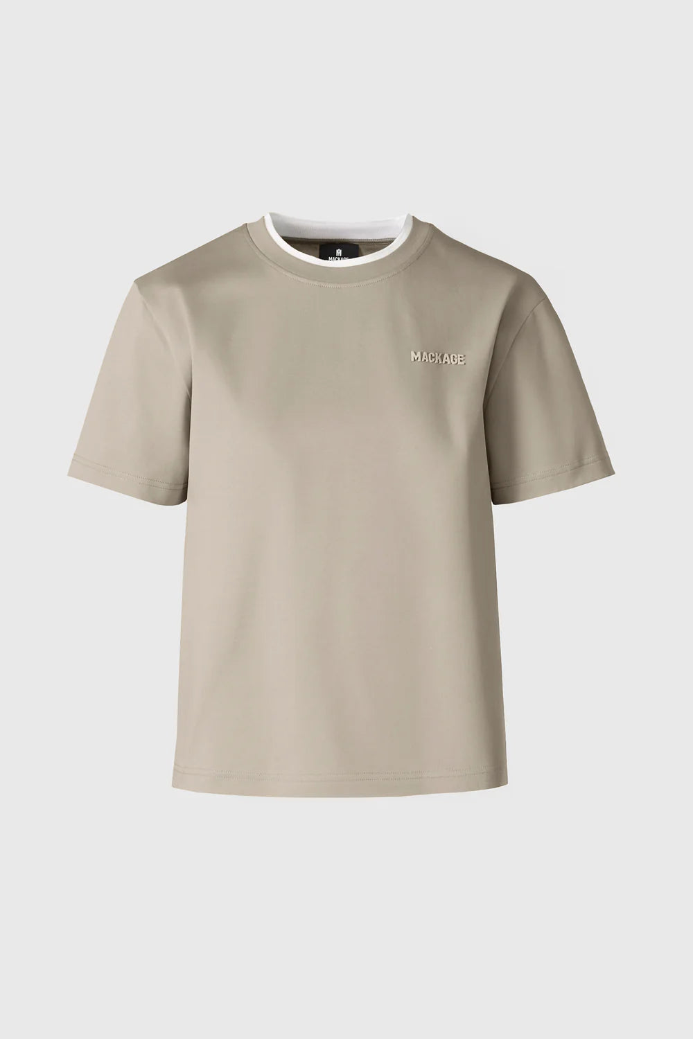 MKG-TEE-WNV TAUPE&WHITE T-SHIRT