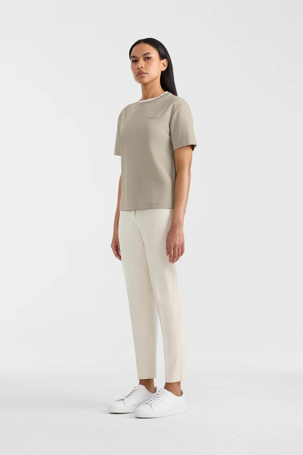MKG-TEE-WNV TAUPE&WHITE T-SHIRT