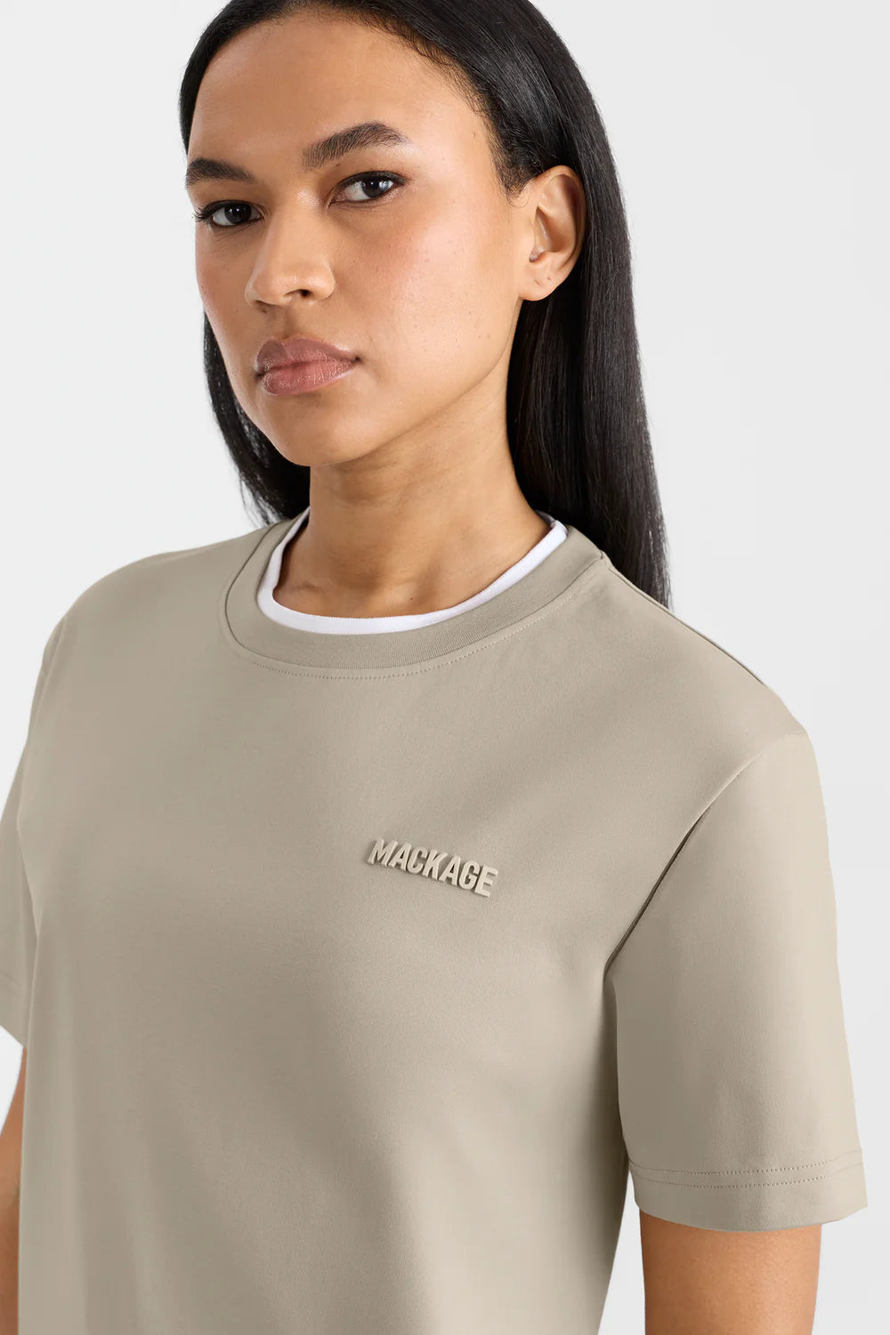 MKG-TEE-WNV TAUPE&WHITE T-SHIRT