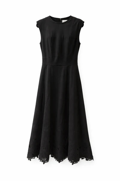 MUN-MNA7050 BLACK DEMI DETAIL DRESS