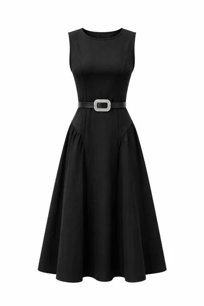 MUN-MNA7061 BLACK DELINE SLEEVELESS DRESS
