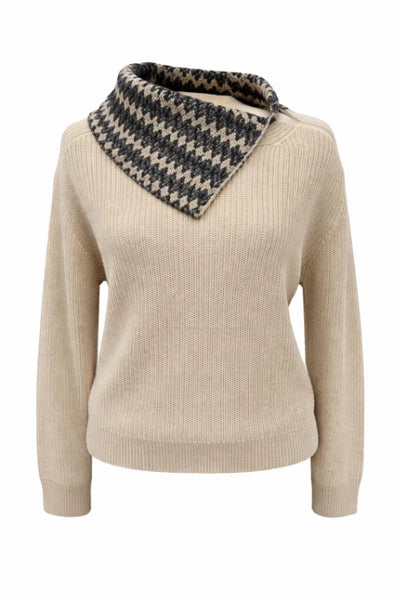 NUE-NUA7097 OAT MELUNE COLLAR DETAIL TOP