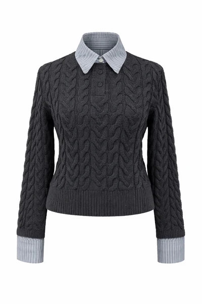 NUE-NUA7127 GUNMETAL SOLARA SHIRT&KNIT TOP