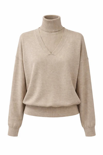 NUE-NUA7109 OAT BELLE HIGH NECK TOP