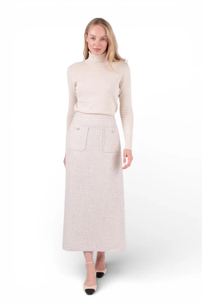 MUN-MNA7027 OAT RHINESTONE A-LINE SKIRT