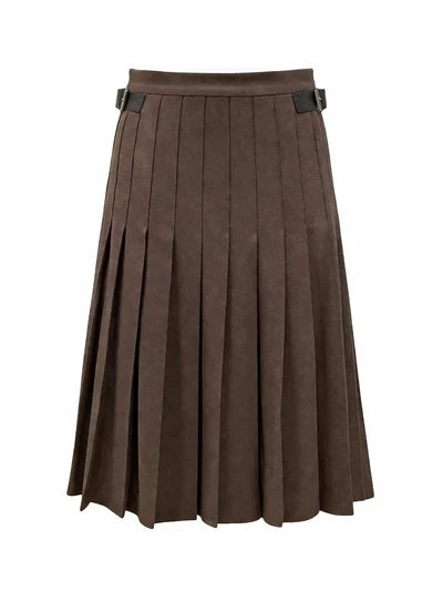 NUE-NUA7082 27" BROWN NOCTURNE PLEATED SKIRT