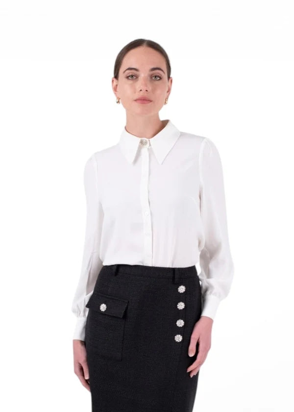 MUN-MNA7051 IVORY BRIGITTE BLOUSE