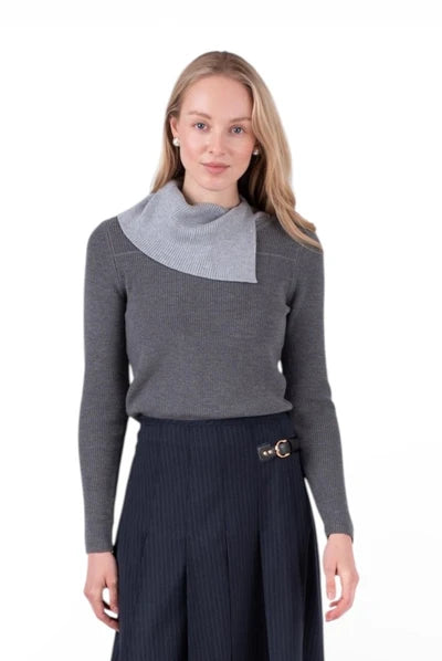 MUN-MNA7072 GREY&LIGHT GREY SABINE TURTLENECK