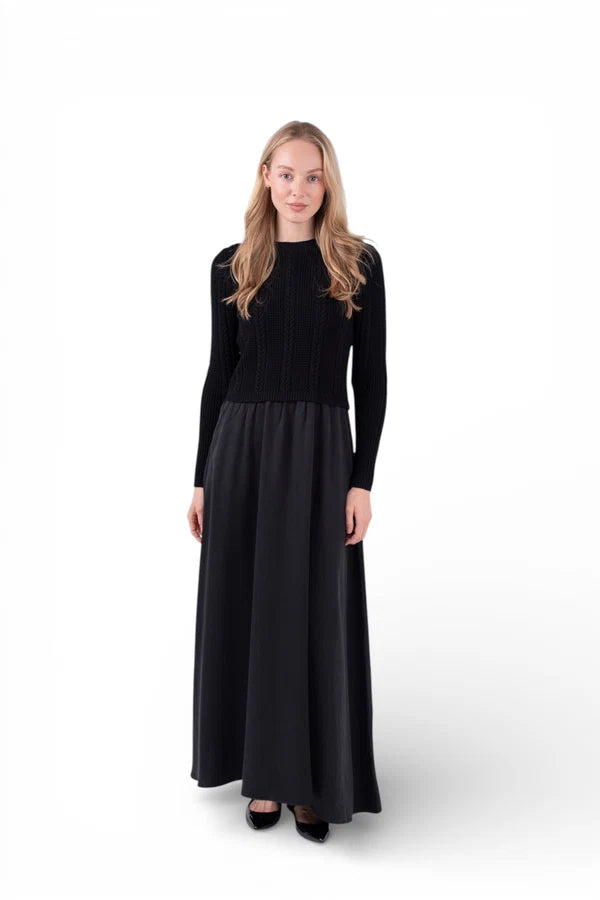 NUE-NUA7000 BLACK MALIA KNIT TOP DRESS