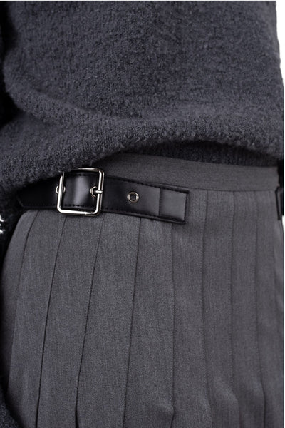 NUE-NUA7082 27" GREY NOCTURNE PLEATED SKIRT