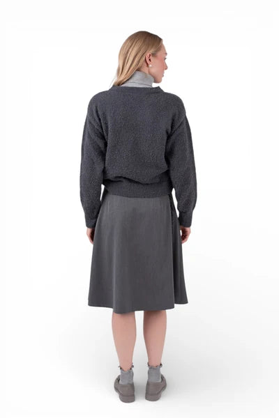 NUE-NUA7082 27" GREY NOCTURNE PLEATED SKIRT