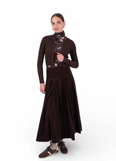 NUE-NUA7103 CHOCOLATE ASHEN SKIRT
