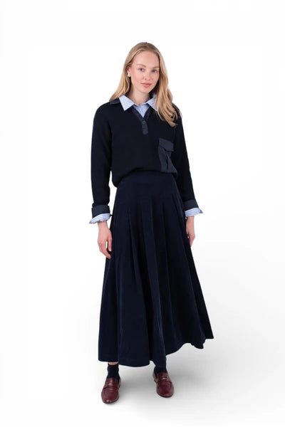 NUE-NUA7103 NAVY ASHEN SKIRT