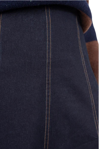 NUE-NUA7106 NAVY DENIM AURELLE BELT SKIRT