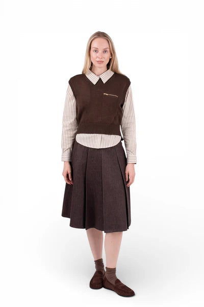 NUE-NUA7112 CHOCOLATE AMELIA ZIP VEST