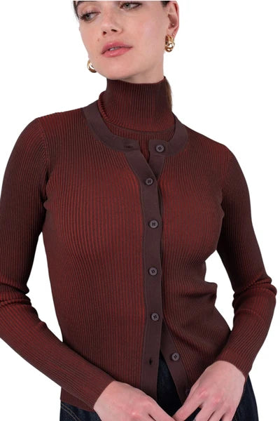 NUE-NUA7120 CHOCOLATE SOLANA CARDIGAN