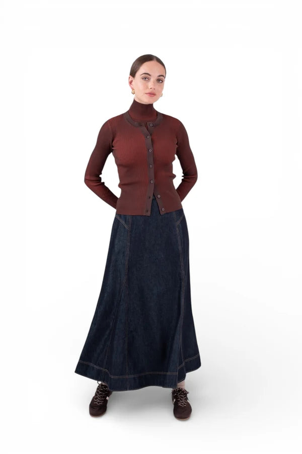 NUE-NUA7120 CHOCOLATE SOLANA CARDIGAN