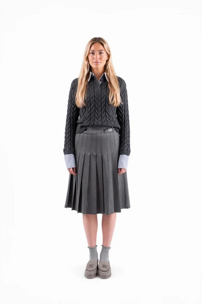 NUE-NUA7127 GUNMETAL SOLARA SHIRT&KNIT TOP