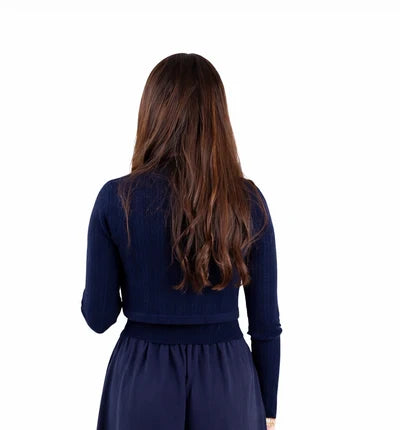 NUE-NUA7142 NAVY AMALIA KNIT BOLERO
