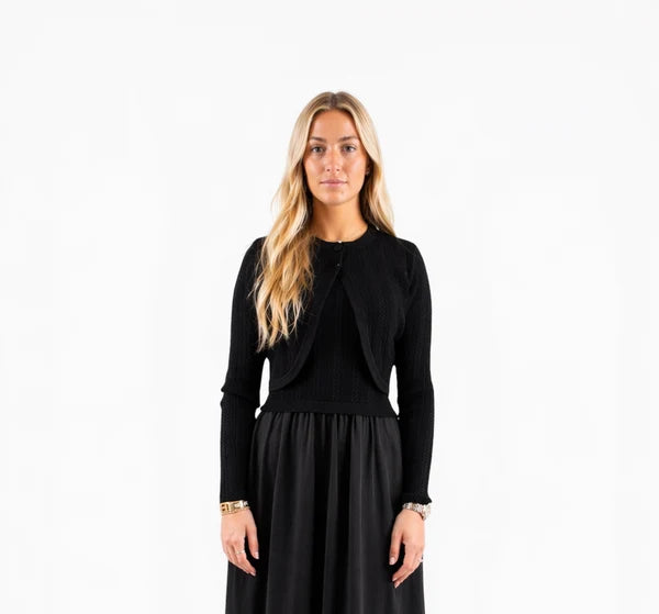 NUE-NUA7142 BLACK AMALIA KNIT BOLERO