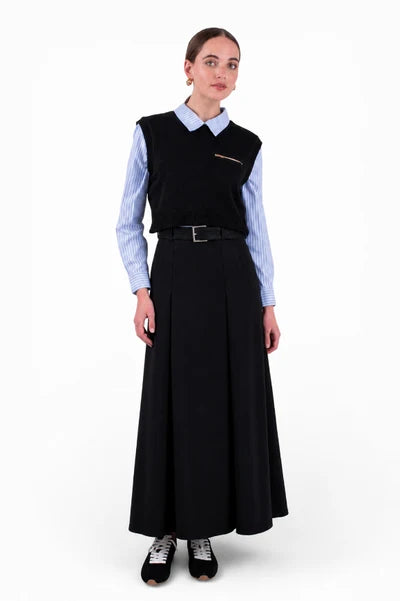 NUE-NUA7094 BLACK ELYRE PLEATED SKIRT