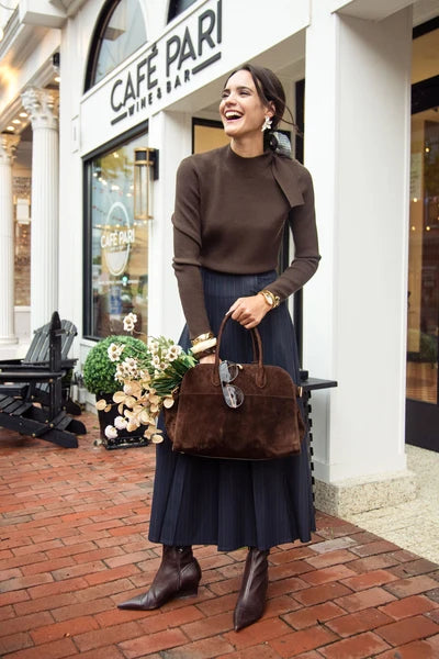 MUN-MNA7045 CHOCOLATE CLEO BOW TOP