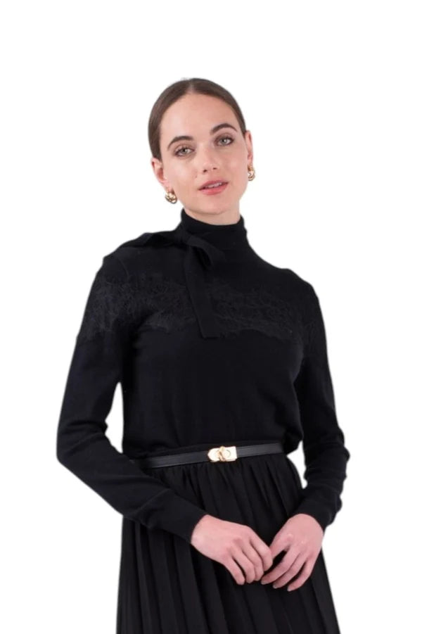 MUN-MNA7069 BLACK MARGOT BOW TOP