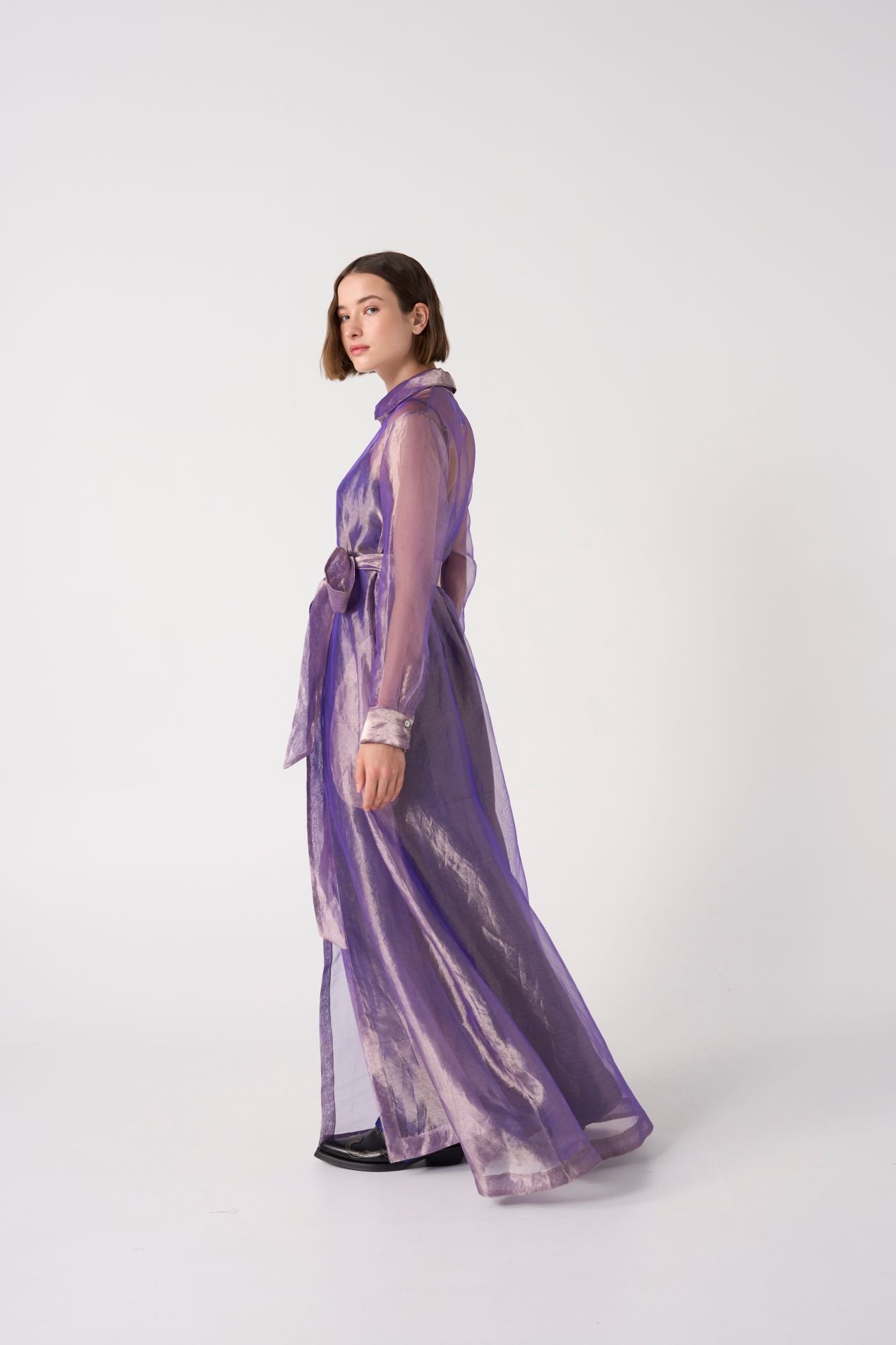 EVG-VALERIE PURPLE ORGANZA DRESS