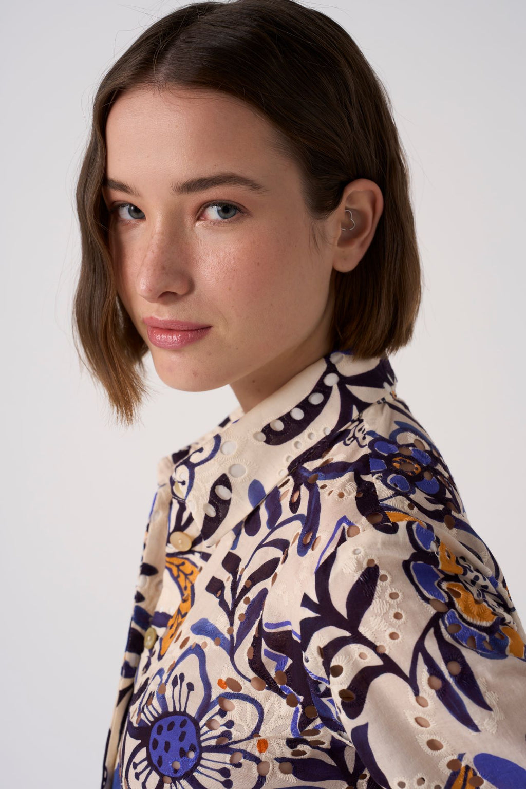 EVG-VALERIE LACE PRINT SHIRT DRESS