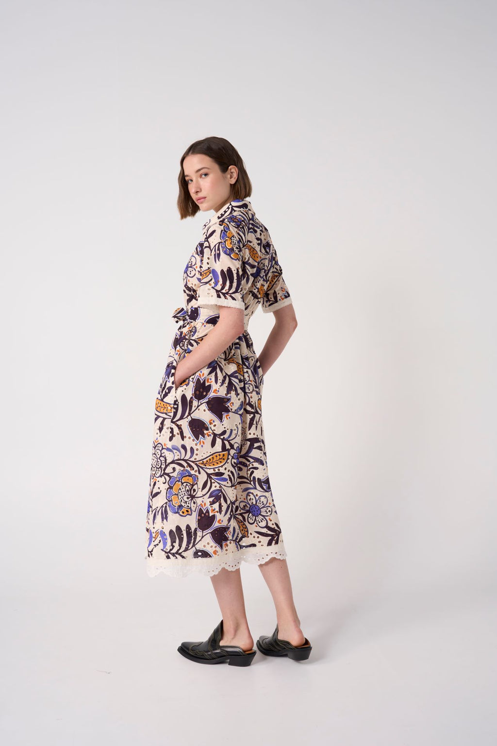 EVG-VALERIE LACE PRINT SHIRT DRESS