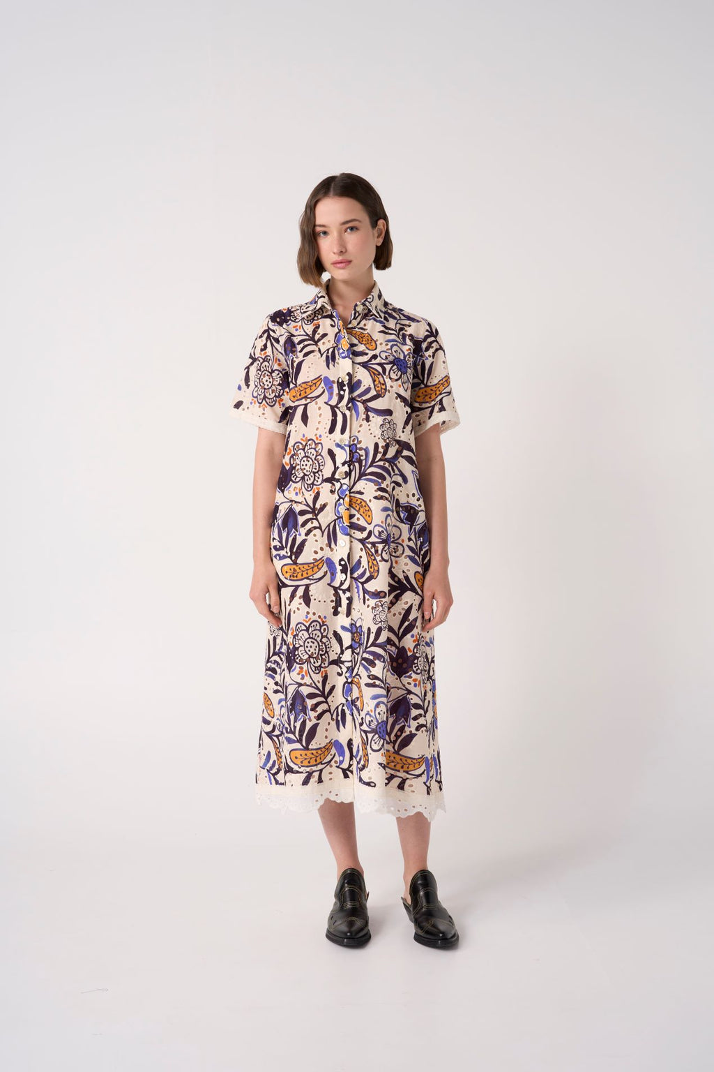 EVG-VALERIE LACE PRINT SHIRT DRESS