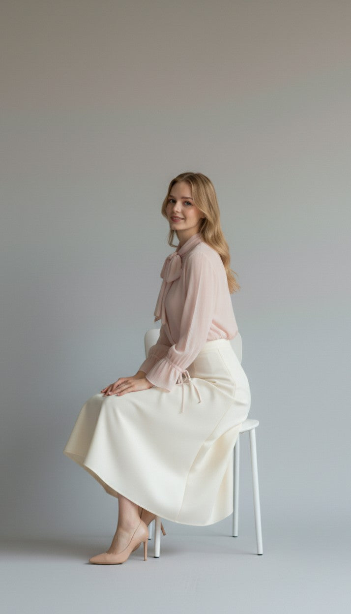 ELW-60958LT ROSE ORGANZA BLOUSE