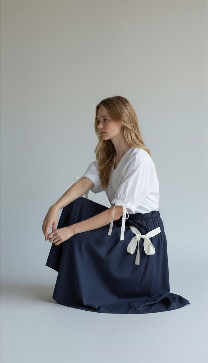 IBL-261710105 IBLPANFILO NAVY BOW SKIRT
