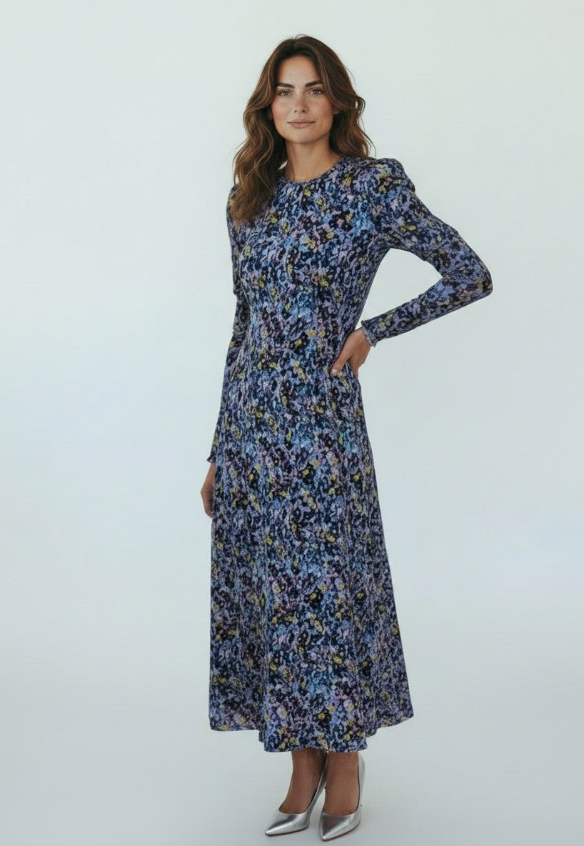 MSC-K1V0453 BLUE MULTI PRINT DRESS