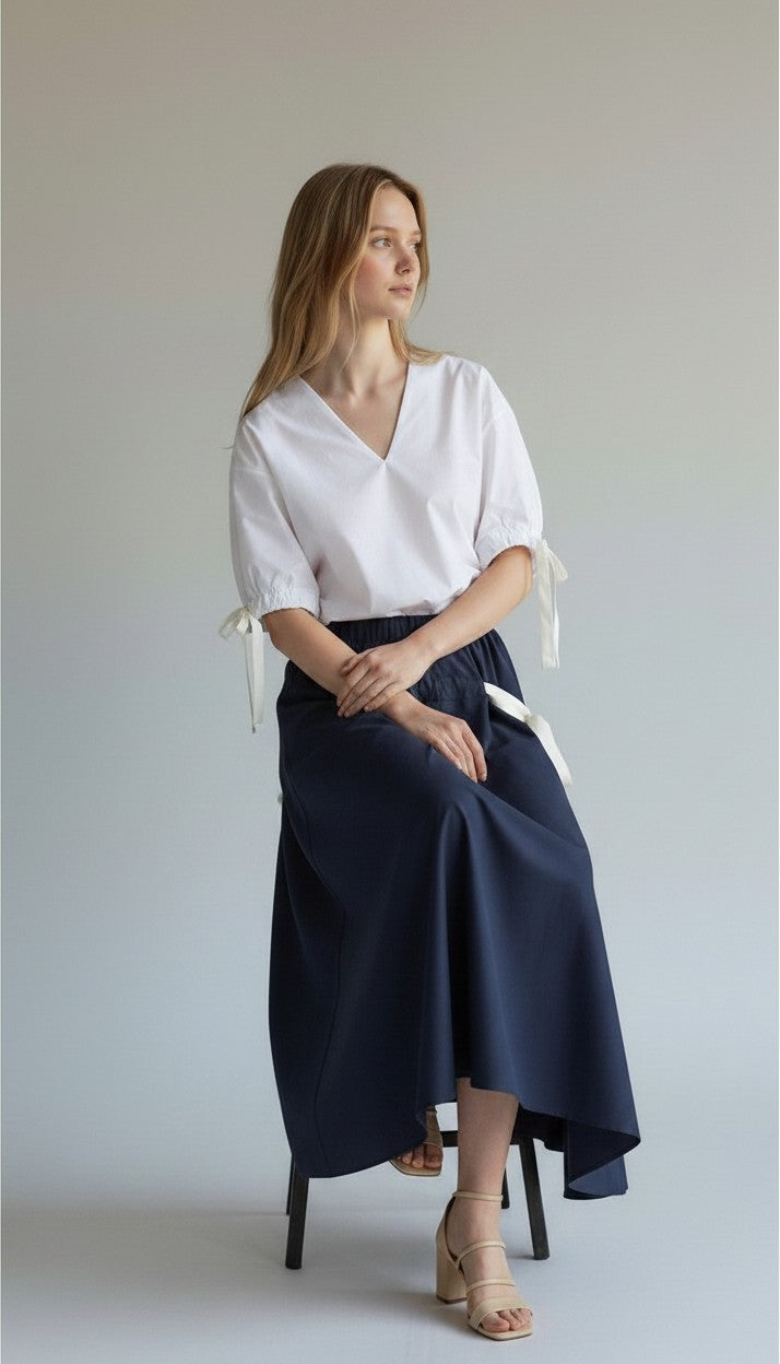 IBL-261710105 IBLPANFILO NAVY BOW SKIRT