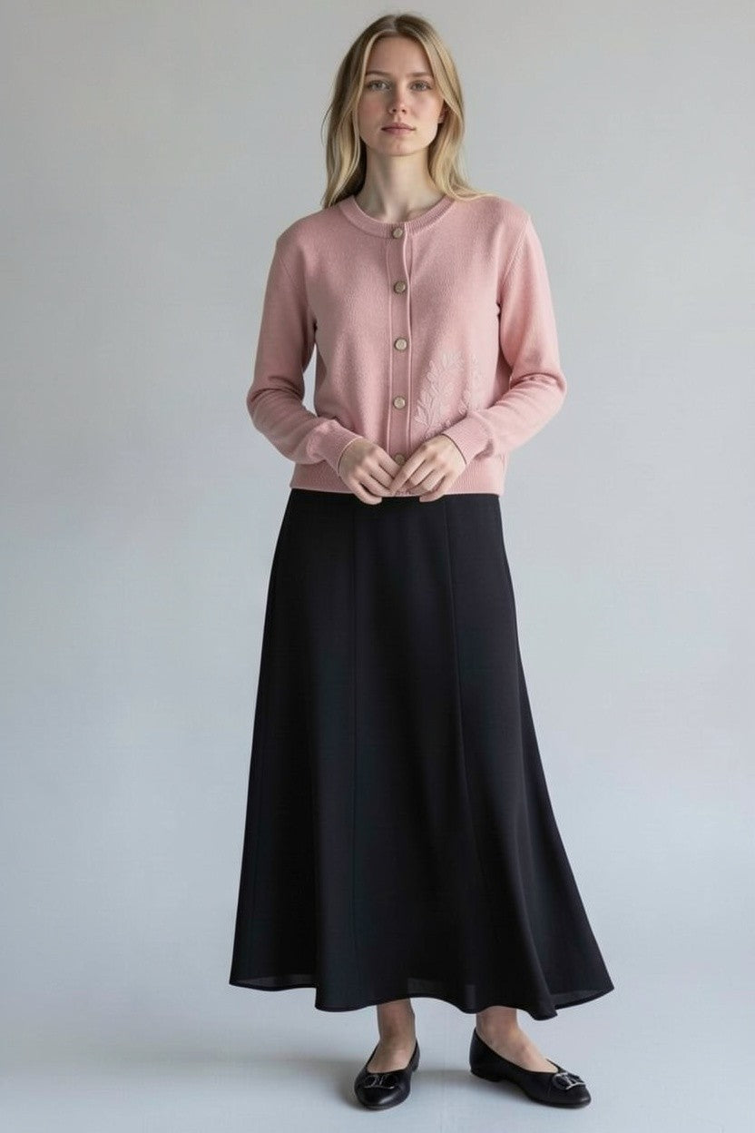 ALZ-T034 BLUSH EMBROIDERED CARDIGAN