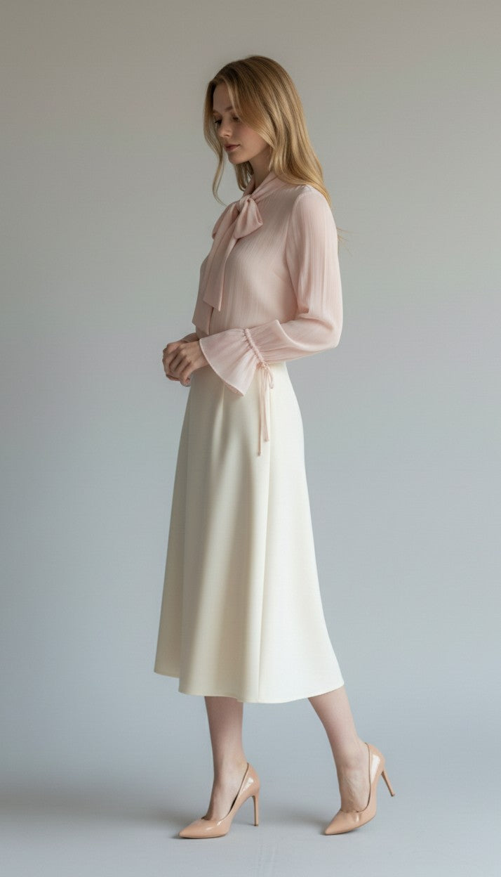 ELW-60958LT ROSE ORGANZA BLOUSE