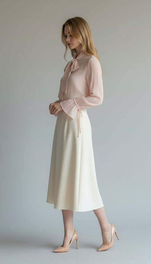 ELW-60958LT ROSE ORGANZA BLOUSE