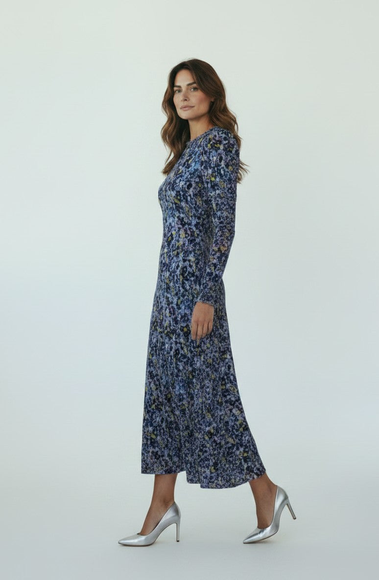 MSC-K1V0453 BLUE MULTI PRINT DRESS