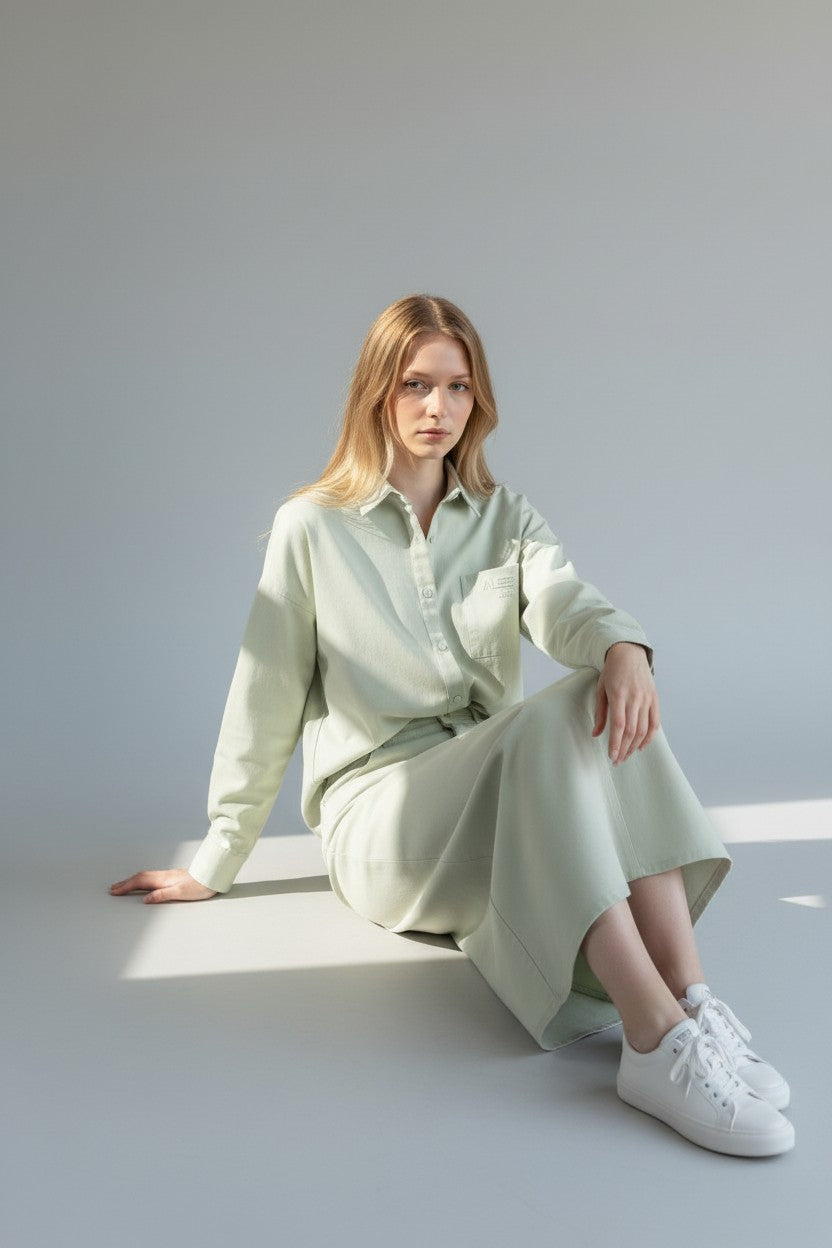 ALZ-T091 GREEN URBAN BLOUSE