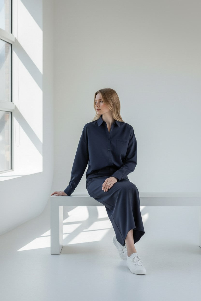 ALZ-S092 NAVY URBAN SKIRT