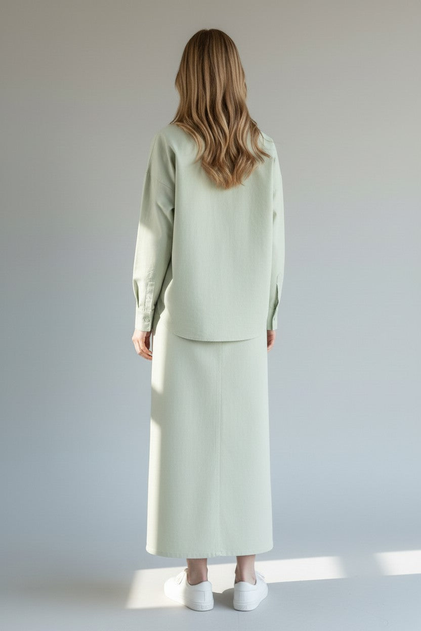 ALZ-T091 GREEN URBAN BLOUSE