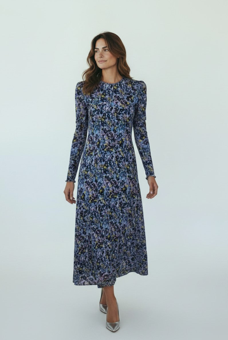 MSC-K1V0453 BLUE MULTI PRINT DRESS