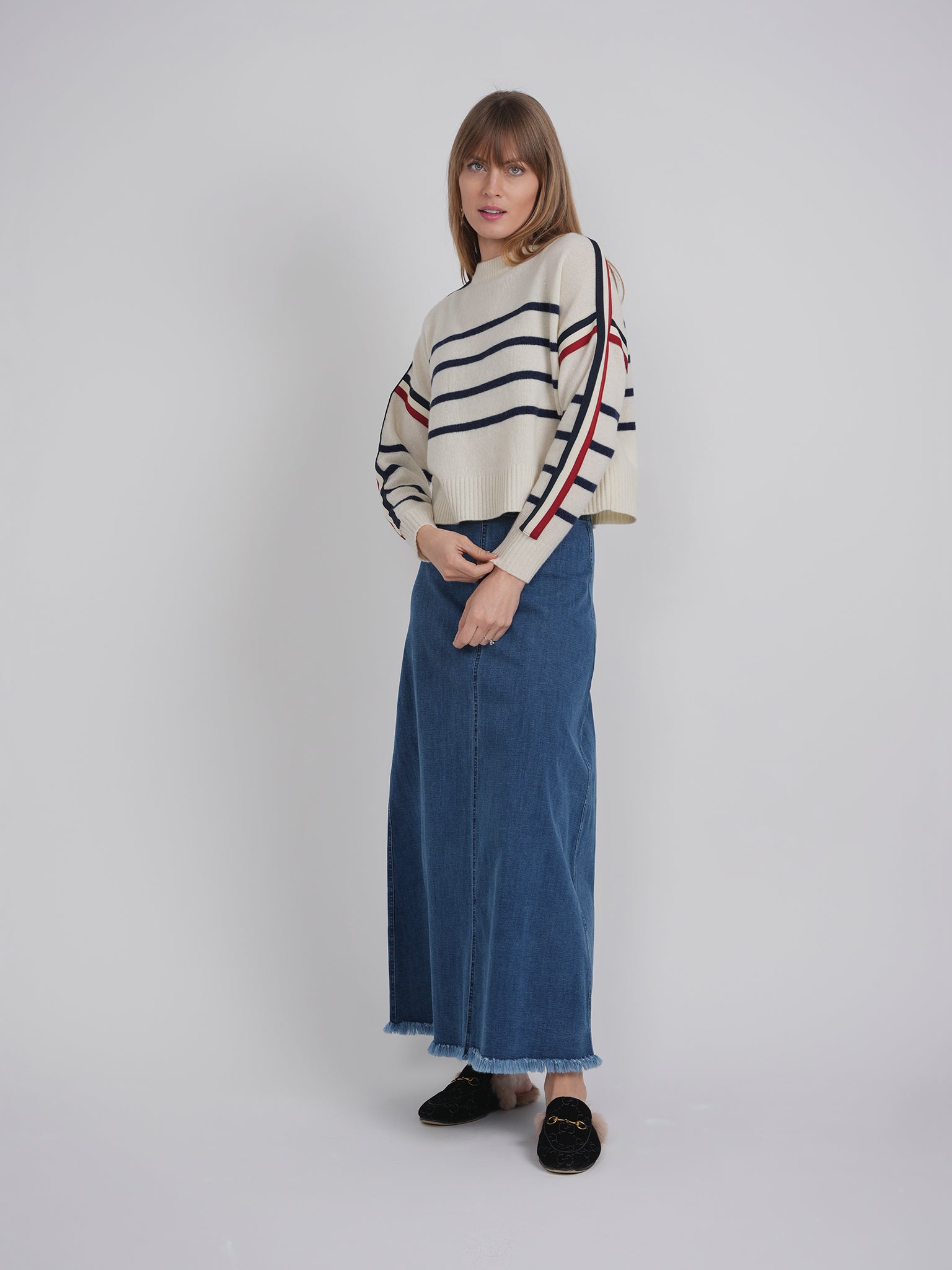DEJ-WB4CM1030TE CREAM&NAVY TOP