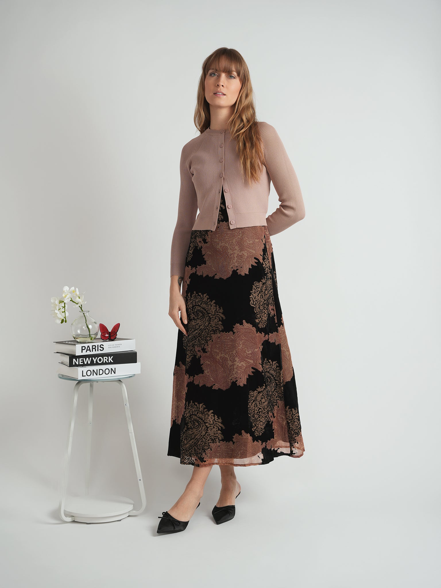 DEJ-WB4CM1056TE BLACK KNIT CARDIGAN