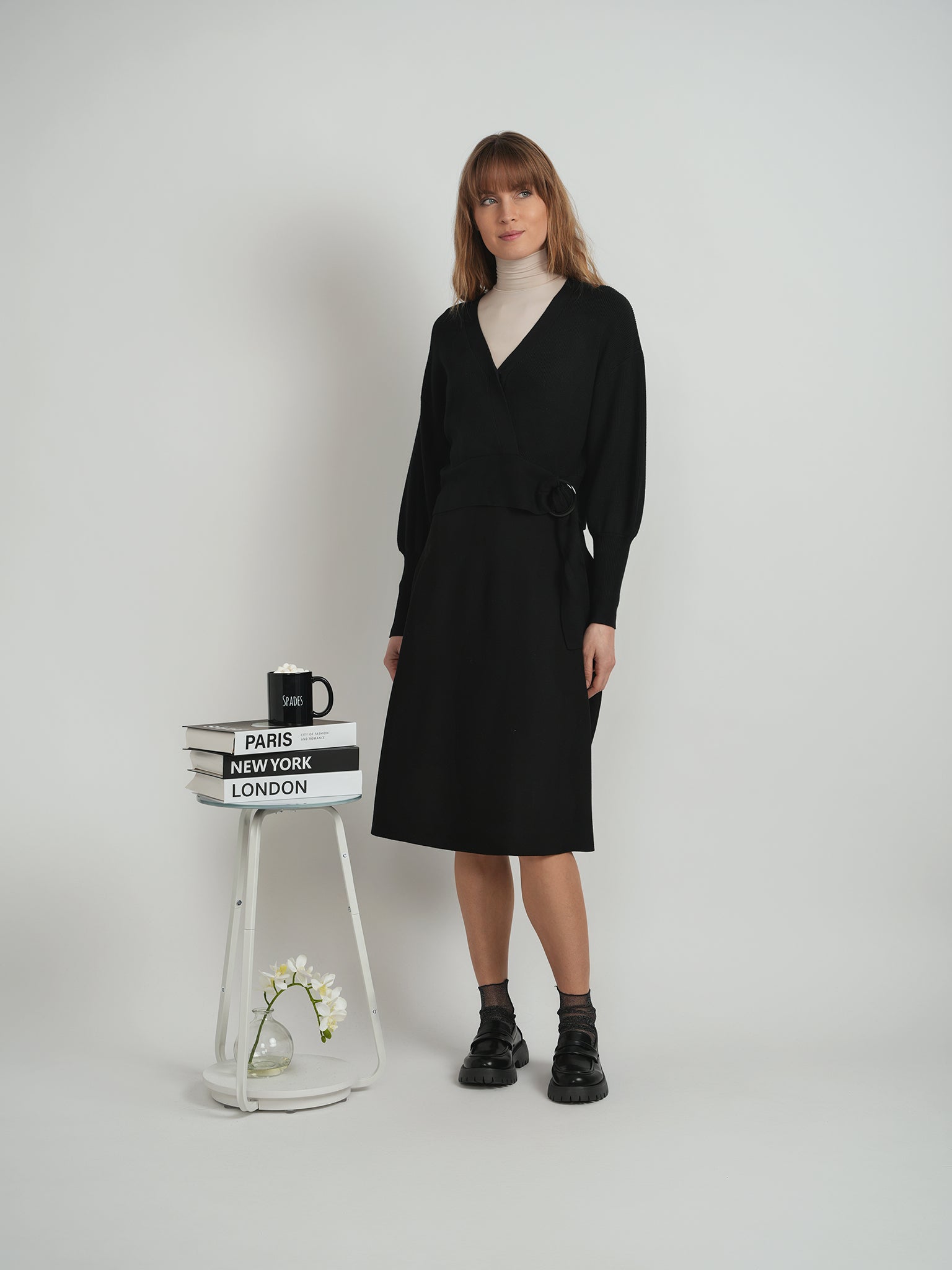 DEJ-WB4CM1093TE DARK OLIVE WRAP BUCKLE TOP