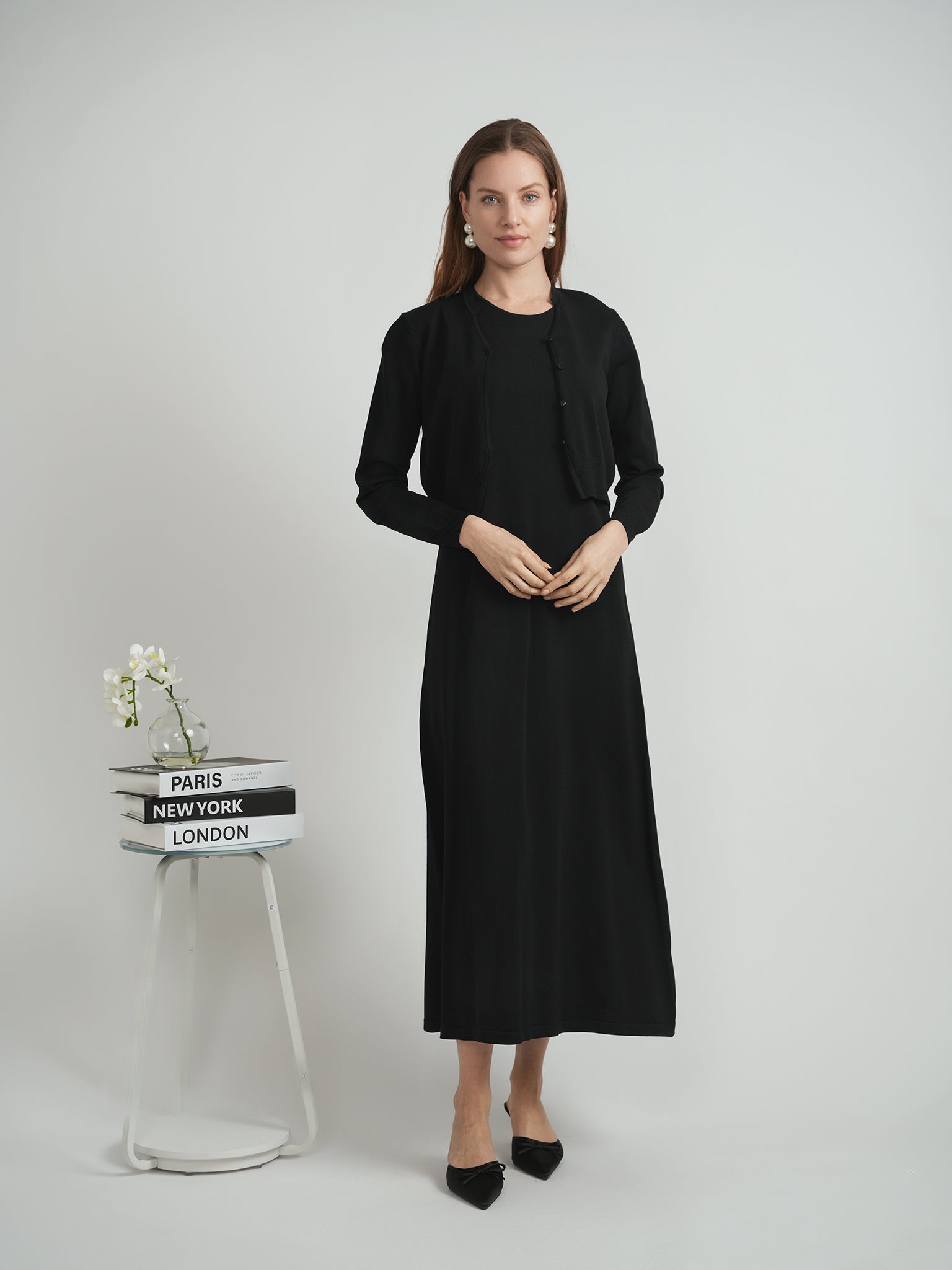 DEJ-WB5CM1626TE BLACK CARDIGAN