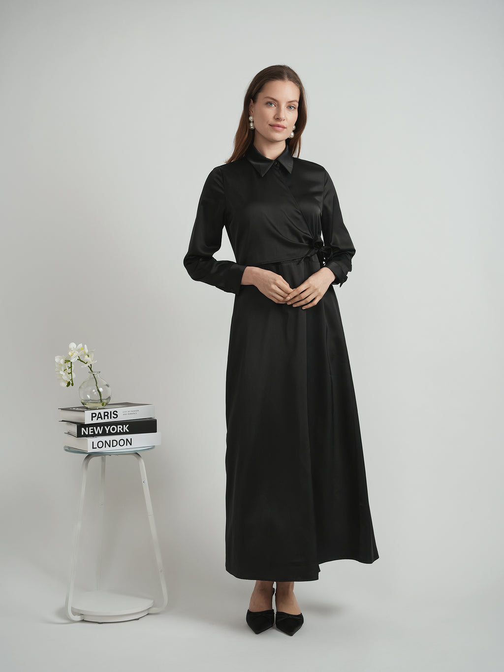DEJ-WB5CM1736DL BLACK SATIN WRAP SET