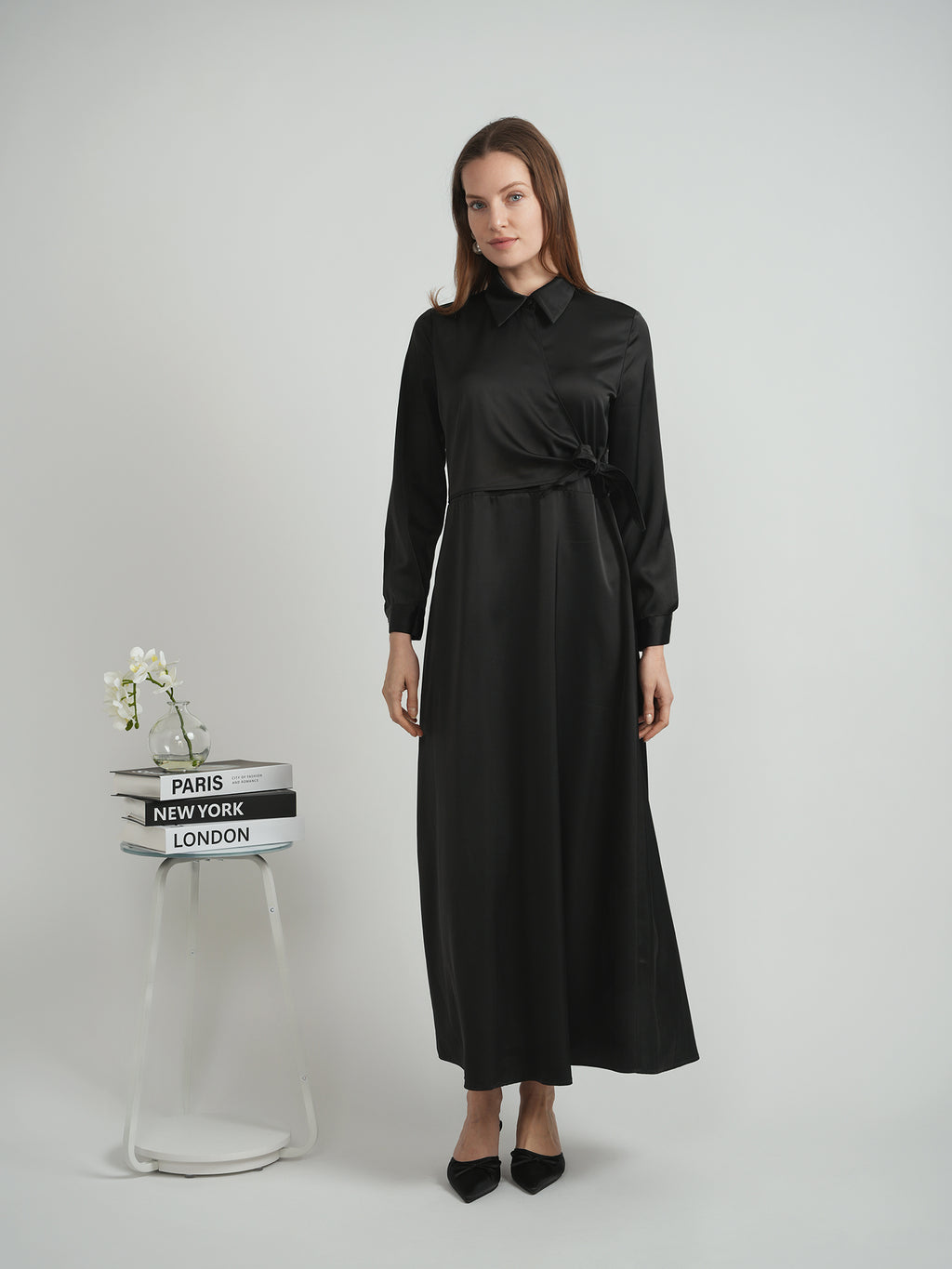 DEJ-WB5CM1736DL BLACK SATIN WRAP SET